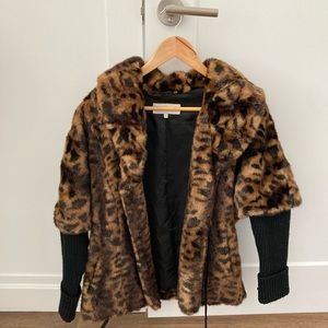 Calvin Klein faux fur cheetah jacket